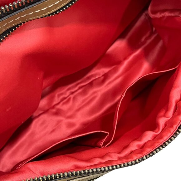 Coach Tan Leather Satchel Bag With Multiple Compartments & Gold Hardware - Picture 9 of 12